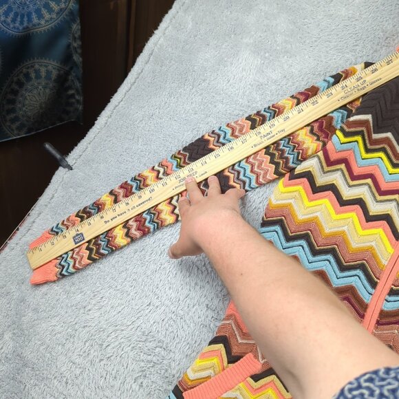 Missoni Target Hoodie Womens XL Multicolor Chevron Knit Zip Up Slim Fit Long - Picture 8 of 16